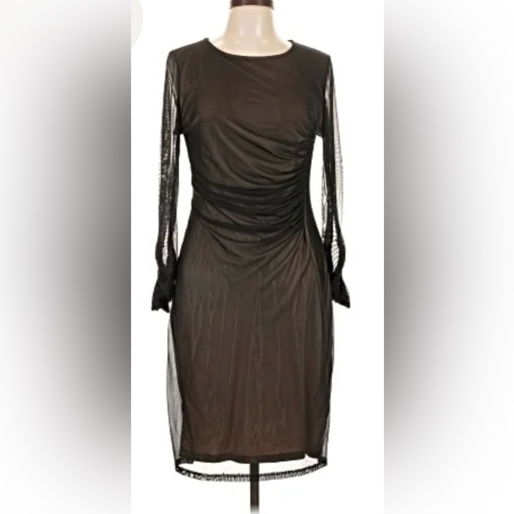 DKNY - Black Long Sleeve Mesh Dress NWT - Picture 1 of 4